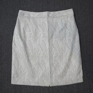 Calvin Klein Jacquard Tapestry Pencil Skirt Cream & White Corpcore No Tag Sz 18W